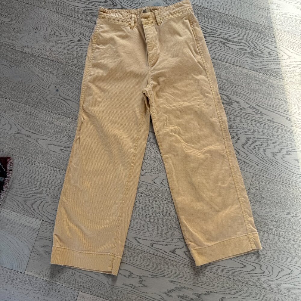 GAP Wide Legged High Rise Cropped Jeans Yellow 6 - Picture 2 of 12